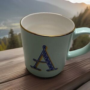 Opalhouse Mint Green Ceramic Mug with Letter A